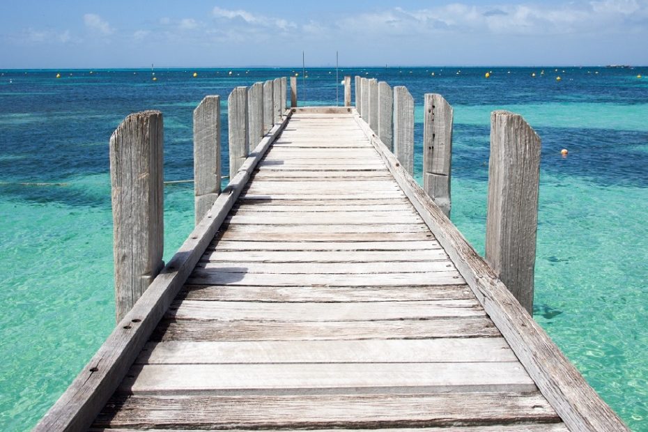 Jetty stretching out into the ocean at Rottnest