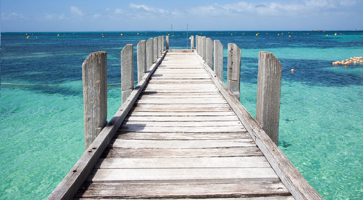 Jetty stretching out into the ocean at Rottnest